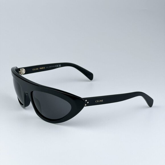 Celine CL40261I 01A BRAND NEW Sunglasses Black Dark Grey Wraparound Unisex - Picture 7 of 10